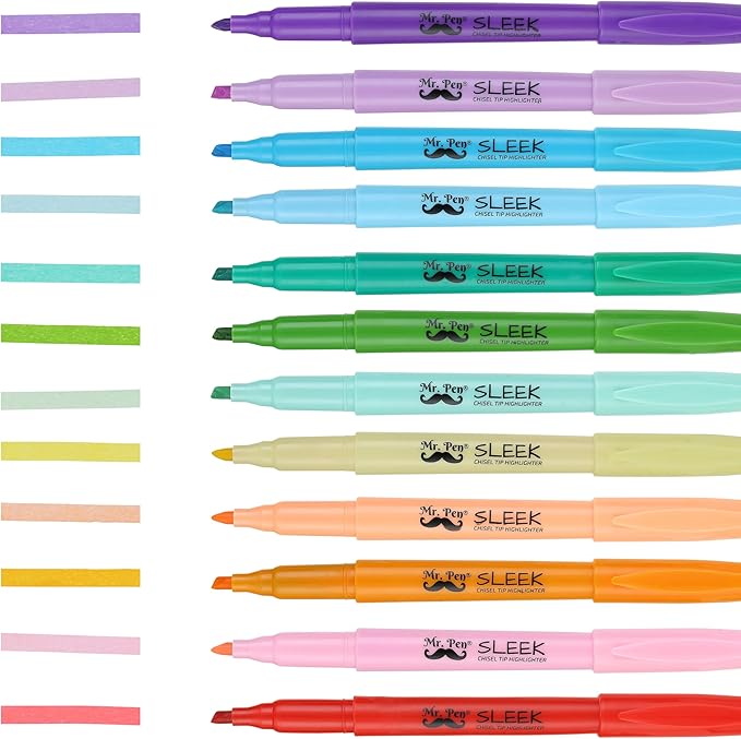 Mr. Pen- Pastel Highlighters, 144 Pack, Assorted Colors, Fast Dry, Bulk Highlighter Pastel, Set, Bible Journaling Highlighter, Marker