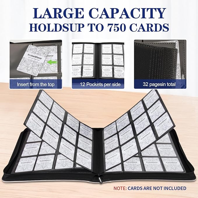 Card Binder – 720 Capacity, Zippered Trading Card Holder for MTG, Sports & Collectible Cards – Acid-Free, Durable & Travel-Friendly Storage (Pink dots, 12 Pocket)