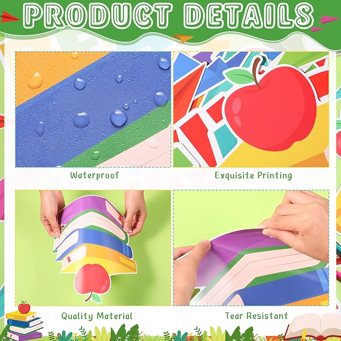 Pasimy Reading Bulletin Board Decorations Paper Airplane Classroom Decor Back to School Library Bulletin Board Set Colorful Book Pencil Paper Plane Cutouts for Summer Home Office Wall Door Supplies