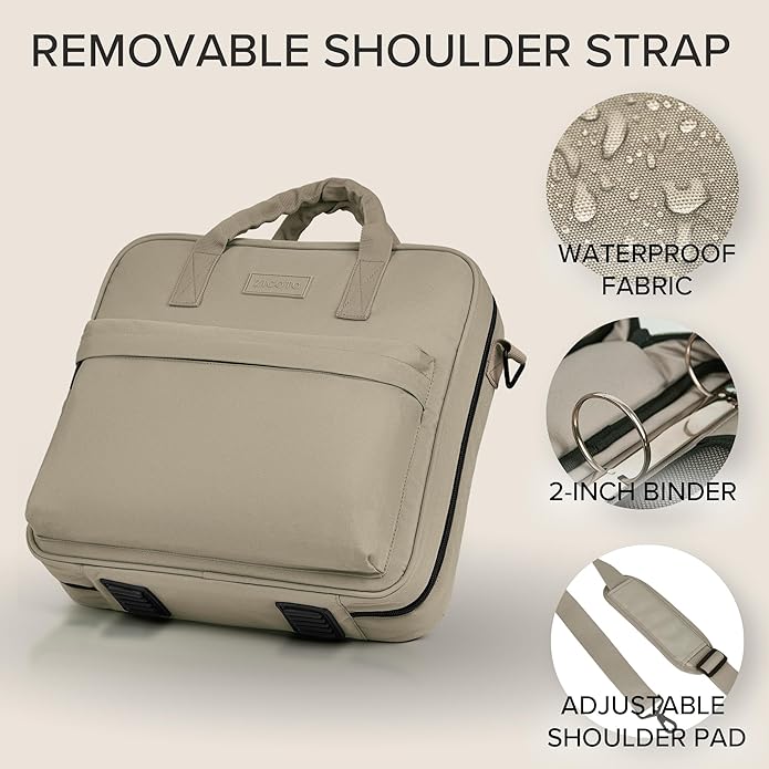 Sturdy 3 Ring Zipper Binder with Strap - 2" Binder with Pockets Holds 500 Sheets, Laptop & More - Durable & Easy to Carry