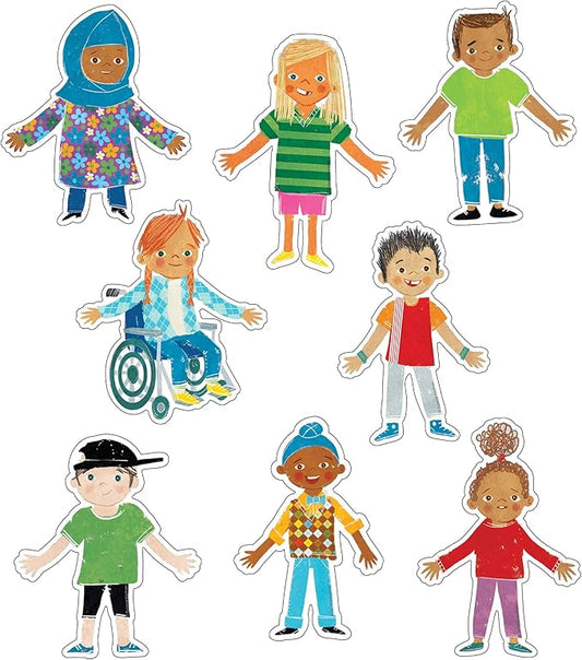 Carson Dellosa 36-Piece All are Welcome Children's Book Cutouts, Diverse Students and Kids Accents for Back to School, Bulletin Board, and Classroom Decor