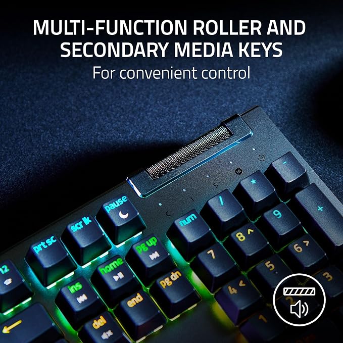 Razer BlackWidow V4 X - Mechanical Gaming Keyboard: Yellow Switches Linear & Silent - 6 Dedicated Macro Keys - Chroma RGB - Doubleshot ABS Keycaps - Media Controls - Sound Dampening & Stabilizers