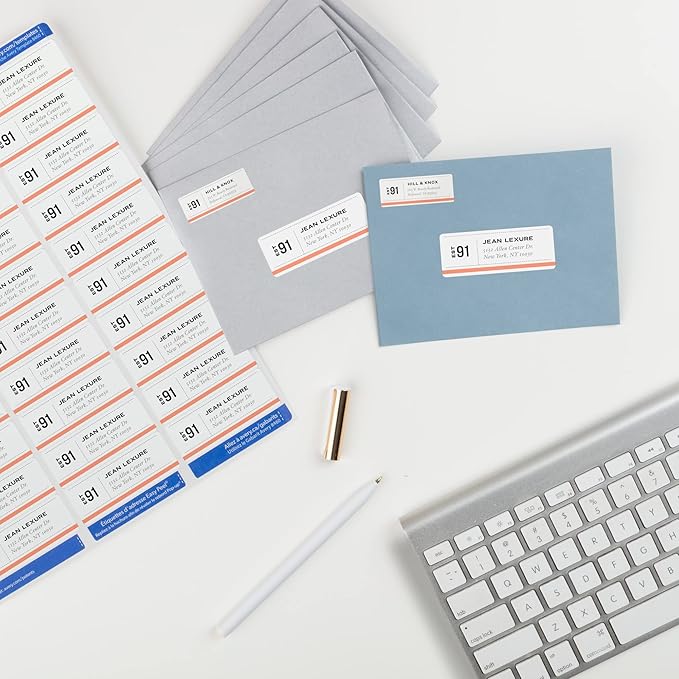 Avery Easy Peel Printable Address Labels with Sure Feed, 1" x 2-5/8" Customizable Stickers, White, 3,000 Blank Mailing Labels, Great for Mailing, Shipping, and More (8460)