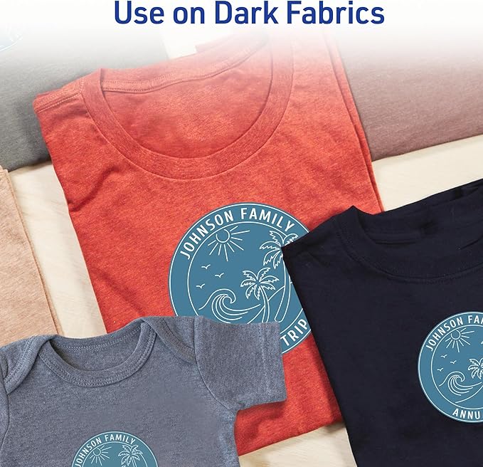 Avery Printable Heat Transfer Paper for Dark Fabrics, 8.5" x 11", Inkjet Printer Compatible, 30 Sheets of Iron On Transfer Paper Total (6-Pack of 3279)