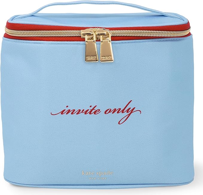 kate spade new york, Insulated Lunch Tote, Small Lunch Cooler, Cute Lunch Bag for Women, Striped Thermal Bag with Double Zipper Close and Carrying Handle (Invite Only)