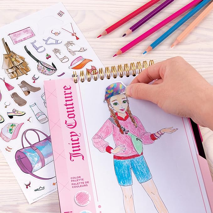 Make It Real Juicy Couture: Fashion Design Sketchbook, Includes 137 Stickers & Stencils, Draw Sketch & Create, Fashion Coloring Book, Tweens & Girls, Kids Ages 6+