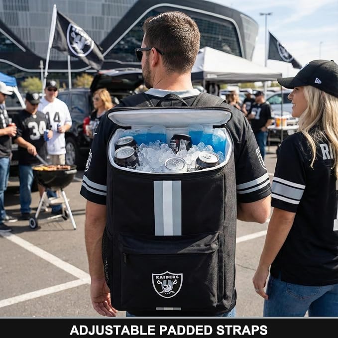 Cooler Backpack – Portable Soft Sided Ice Chest – Insulated Bag Holds 36 Cans - Football Gear – Show Your Team Spirit with Officially Licensed Fan Gear