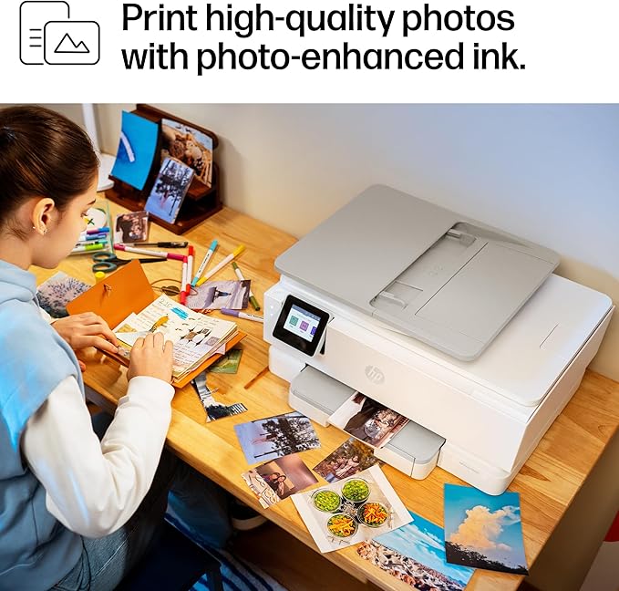 HP Envy Photo 7975 Wireless Color Inkjet Photo Printer, Print, scan, Copy, Easy Setup, Mobile Printing, Best-for-Home, 3 Month Trial of Instant Ink Included, AI-Enabled (B63K3A)