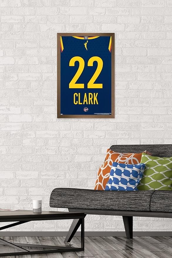 WNBA Indiana Fever - Caitlin Clark Jersey Wall Poster, 22.4L" x 14.7W", Bronze Framed Version