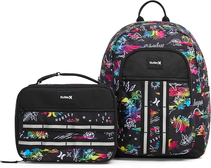Hurley School Lunch Tote, Black/Multi