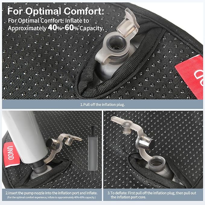 Upgrade Air Inflatable Pressure Relief Seat Cushion, Comfortable 3D Travel Seat Cushion Optimal Support for Long Sitting in Car, Air Travel, Office Chairs