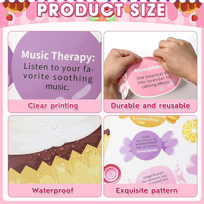 Inspirational Dessert Bulletin Board Classroom Decoration Spring Summer Motivational Bulletin Set Positive Affirmation Sweet Candy Treats Cutouts for School Chalkboard Wall Teacher Decor