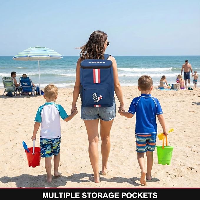 Cooler Backpack – Portable Soft Sided Ice Chest – Insulated Bag Holds 36 Cans - Football Gear – Show Your Team Spirit with Officially Licensed Fan Gear