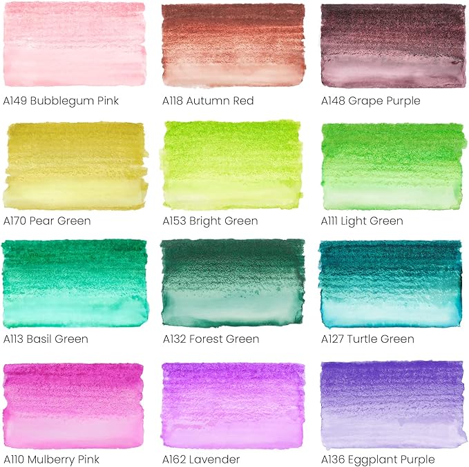 ARTEZA 12 Watercolor Pens for Artists, Magic Tones Real Brush Pens, Blendable Watercolor Markers for Adults