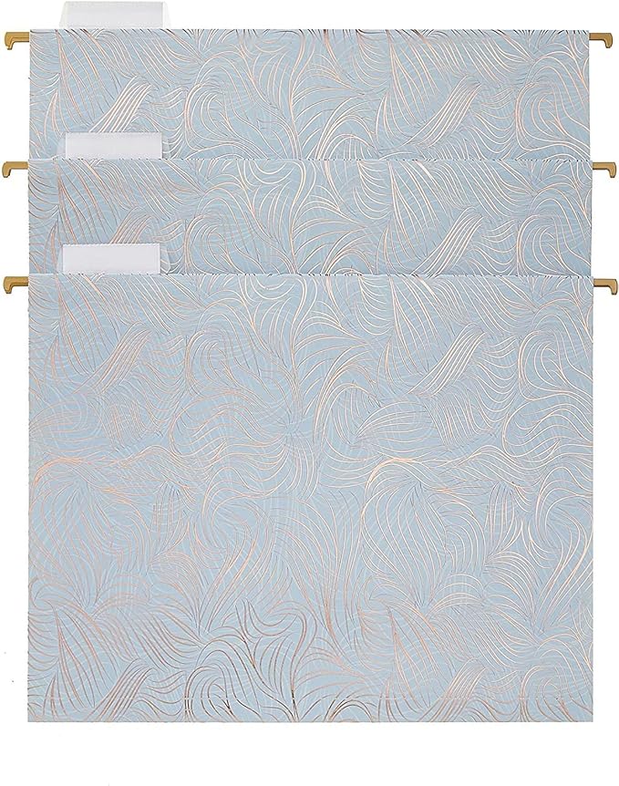 6 Pack Hanging File Folders Filing Cabinet Organizer Letter Size 1/5 Cut Adjustable Tabs Decorative for Home Office School Classroom, Gilding 9.3” x 12.8”…
