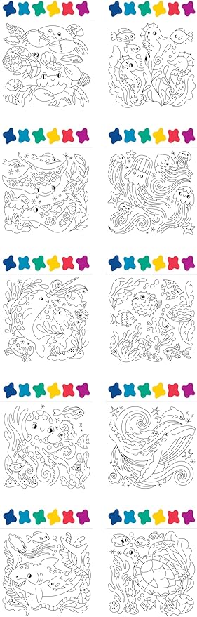 Mudpuppy Under The Sea – Painting Kit with Illustrations of Fun Ocean Designs for Children Ages 5 and Up