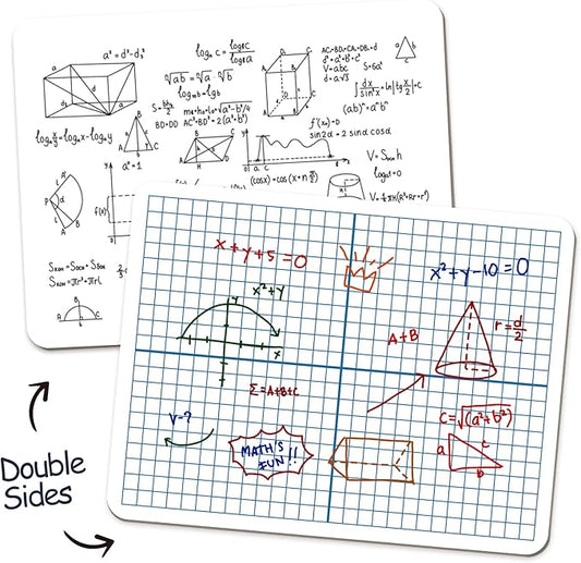 Dry Erase XY Axis Graph Whiteboard,9" x 12" Interactive Learning Coordinate Grid Double-Sided Dry Erase Board,Math Manipulatives White Board for Students,Classroom and Home,Small White Board Dry Erase