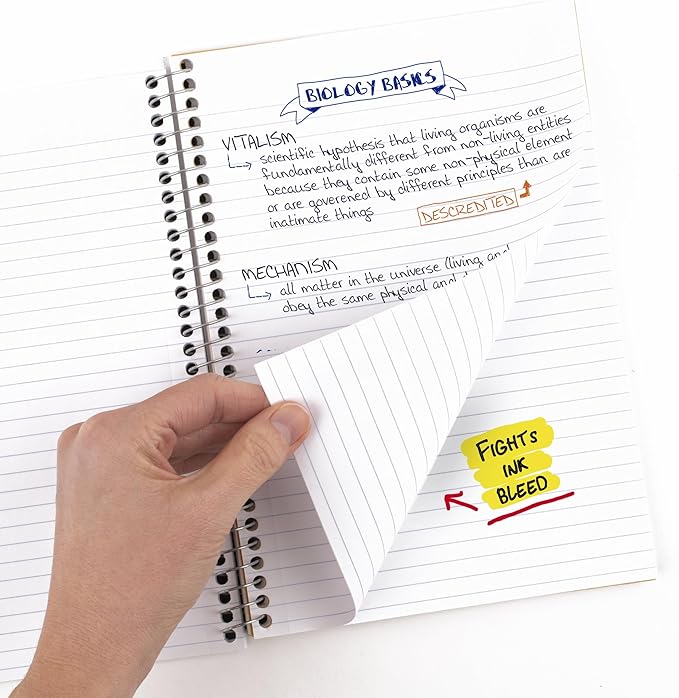 Five Star Spiral Notebook, 2 Subject, College Ruled Paper, 6" x 9-1/2", 80 Sheets, Fights Ink Bleed, Water Resistant Cover, Amethyst Purple (840029CF1-ECM)