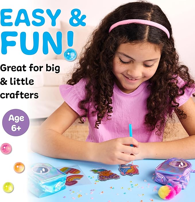 Creativity for Kids Bubble Gems Backpack Keychains - DIY Diamond Art Kits for Kids, Unicorn Toys for Girls, Gem Art Mermaid Gifts for Girls (Ages 6+)