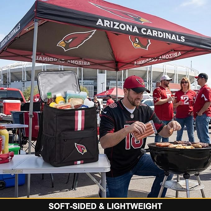 Cooler Backpack – Portable Soft Sided Ice Chest – Insulated Bag Holds 36 Cans - Football Gear – Show Your Team Spirit with Officially Licensed Fan Gear