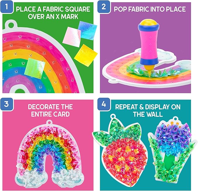 Educational Insights Tufting Kit - Arts and Crafts for Kids Ages 4-8, Poke in Art Kits for Girls and Boys, DIY Toddler Craft Sets, Poke-in Fabric Supplies, Mess-Free Kids Activity Kit Ideas