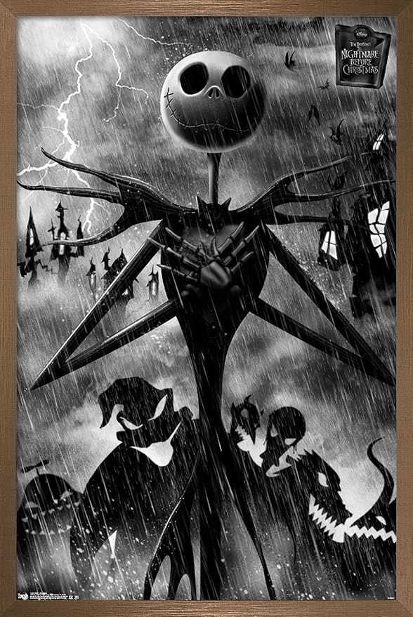 Trends International Disney Tim Burton's The Nightmare Before Christmas - Shadows Wall Poster, 22.4L x 14.7W, Bronze Framed Version