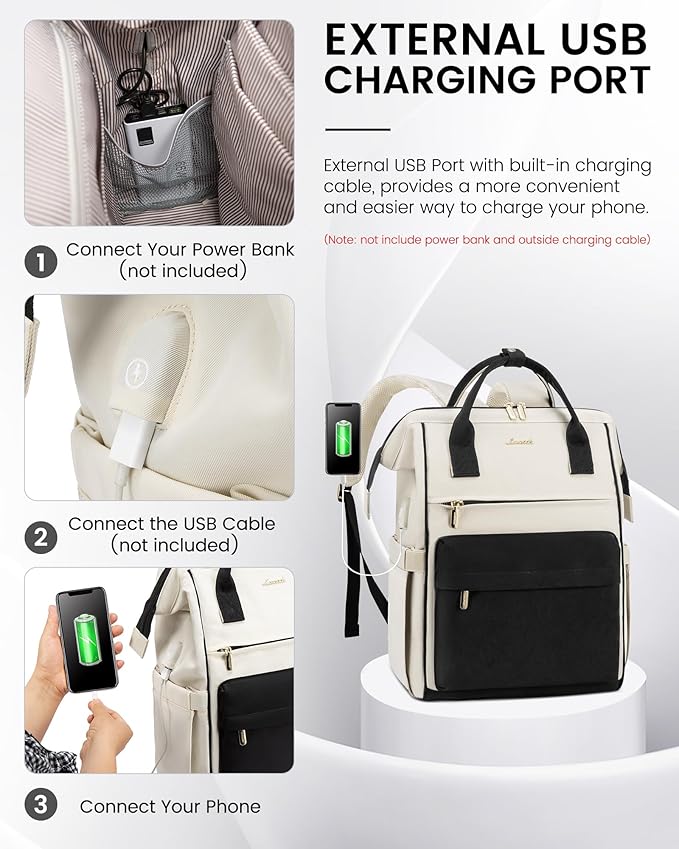 LOVEVOOK Laptop Backpack for Women, 18 Inch Work Teacher Nurse Bag, Large Capacity Business Computer Backpack Purse with USB Port, Stylish Casual Daypack for Travel