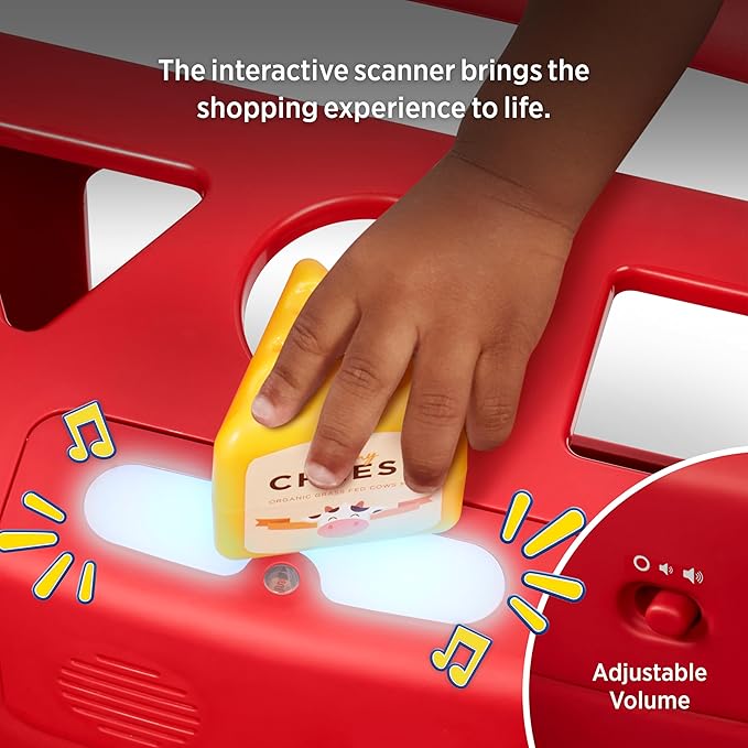 Radio Flyer Toddler Shopping Cart Walker with Wheels, Lights, and Sound for Ages 1+, Educational and Imaginative Play and Walk Behind