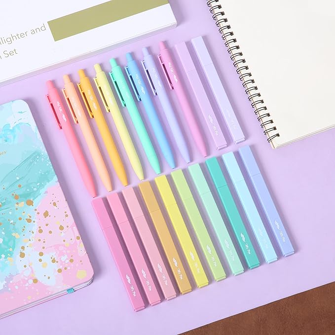 Mr. Pen- Aesthetic Highlighters and Gel Pens, 20 Pack, Colorful Bible Highlighters No Bleed, Colorful Ink Gel Pens