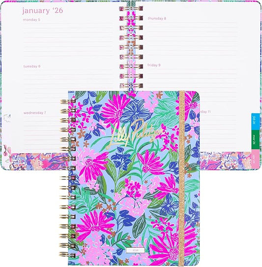 Lilly Pulitzer Large Monthly Planner January 2026 - December 2026, Monthly Agenda & Calendar, Stickers, Pockets, & Spiral Binding (Endless Summer)