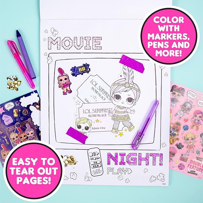 L.O.L. Surprise! O.M.G. Ultimate Fashion Designer by Horizon Group USA, Color & Create Outfits & Make-Up Looks for The O.M.G. Sisters, Includes 2 Sketchbooks, 5 Surprises, Stickers, Stencils & More