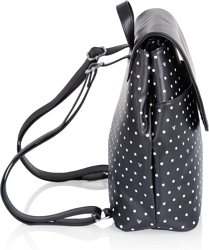 PICNIC TIME Disney Mickey Mouse Downtown Mini Cooler Backpack, Insulated Lunch Bag, Stylish Beach Bag Soft Cooler, (Black)