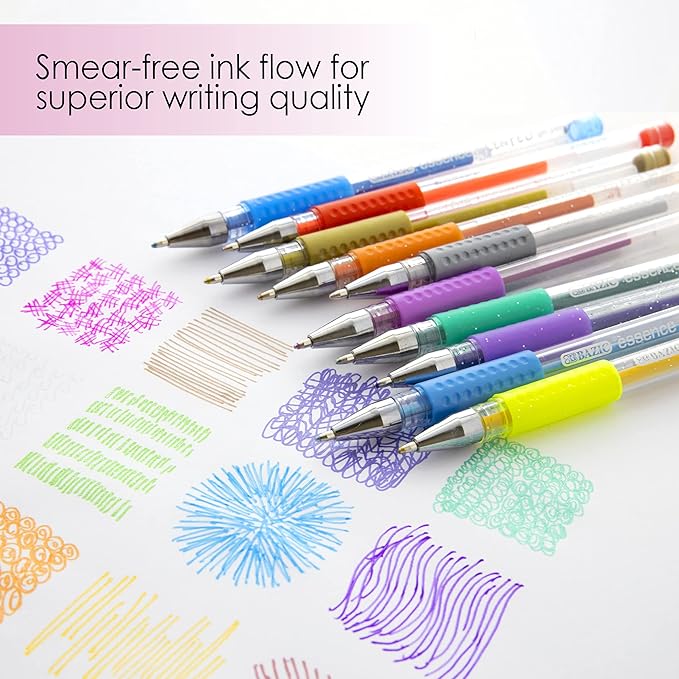 BAZIC Products Scented Glitter Neon Metallic Gel Pen, 24 Color Smooth Writing for Drawing Coloring Greeting Card Art Christmas Gift (24/Pack), 2-Pack