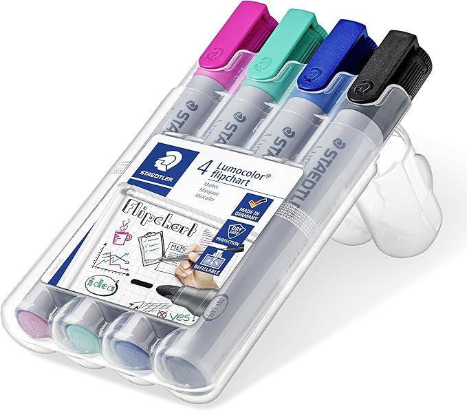 STAEDTLER 356 WP4-1 Lumocolor Flipchart Markers (Pack of 4)