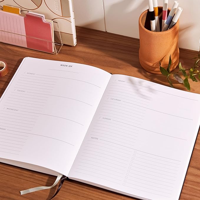 Erin Condren 8x10 Softbound Undated Focused Planner With Additional Productivity and Goal-Setting Pages - Black