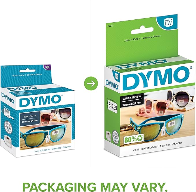 DYMO Authentic LW Price Tag Labels DYMO Labels for LabelWriter Printers White 15/16" x 7/8" 1 Roll of 403