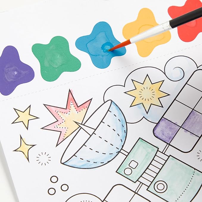 Mudpuppy Cosmic Space – Painting Kit with Illustrations of Fun Outer Space Designs for Children Ages 5 and Up