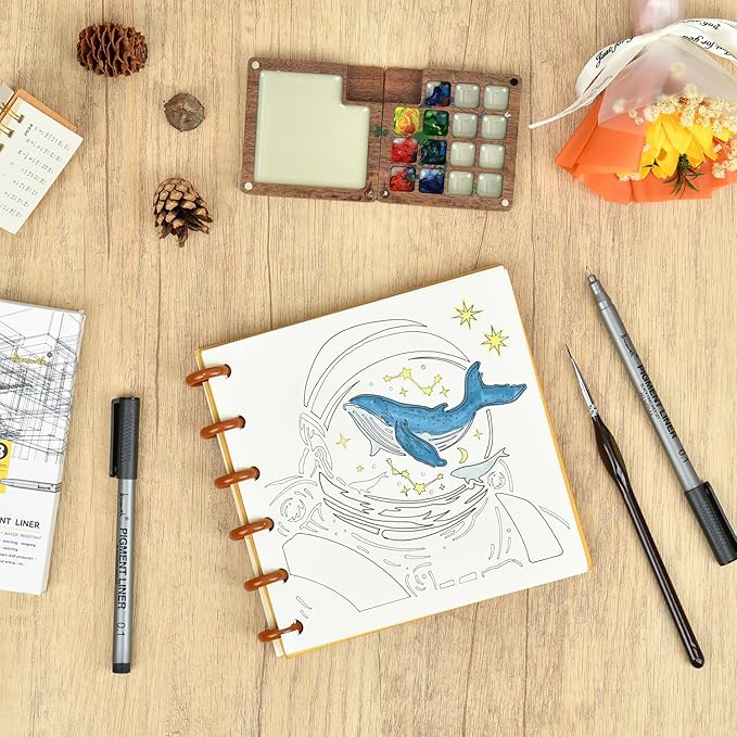 Extra Fine Point Writing Pens: 3 Pack, 0.25mm, Black Micro-Pen Fineliner Waterproof Archival Ink Pens for Art Watercolor, Sketching, Anime, Manga, Design for Beginners & Artists