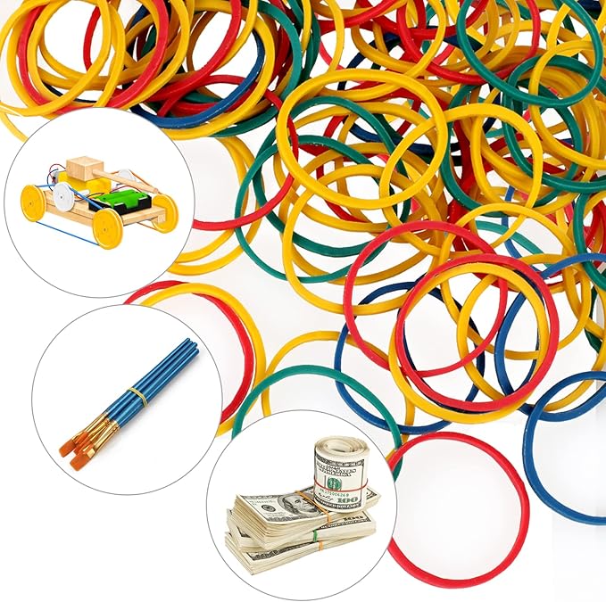 300 Pcs Binder Clips, Rubber Bands, Office Set, Paper Clips, School & Teacher Supplies for Office Desk Essentials (Assorted Sizes)
