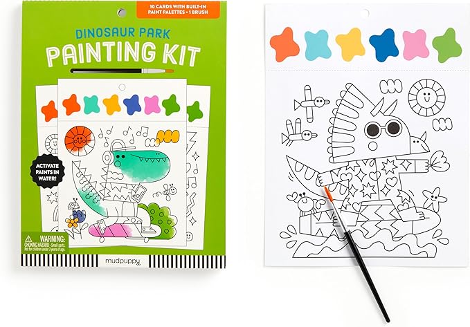 Mudpuppy Dinosaur Park – Painting Kit with Illustrations of Fun Dinosaur Designs for Children Ages 5 and Up