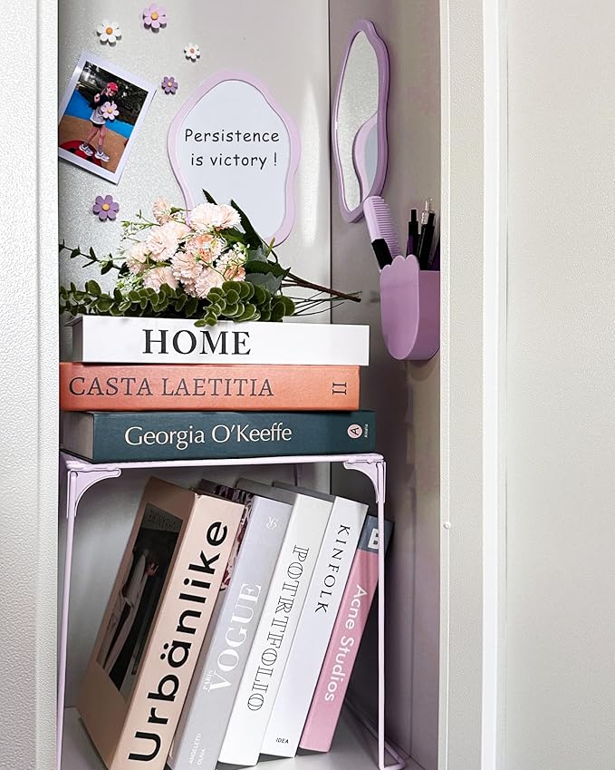 KEYDUACU 12 pcs Girls Locker Accessories, Locker Decorations Including Mirrors, whiteboards, Magnets and organizing Supplies. Ideal for Back-to-School Essentials and The Office (13 pcs-Purple)