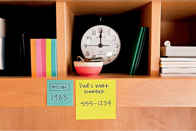 Post-it Super Sticky Notes, 8 Sticky Note Pads, 1.875 x 1.875 in., Ideal for Organization in Your Dorm, Home or Office, 2X The Sticking Power, Supernova Neons Collection