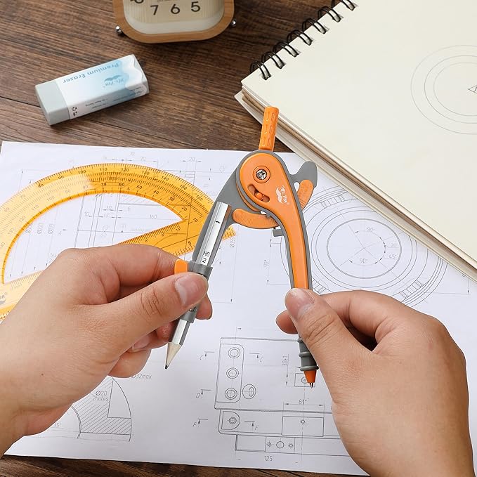 Mr. Pen- Compass and Protractor Set, Math Compass for Geometry and Drawing