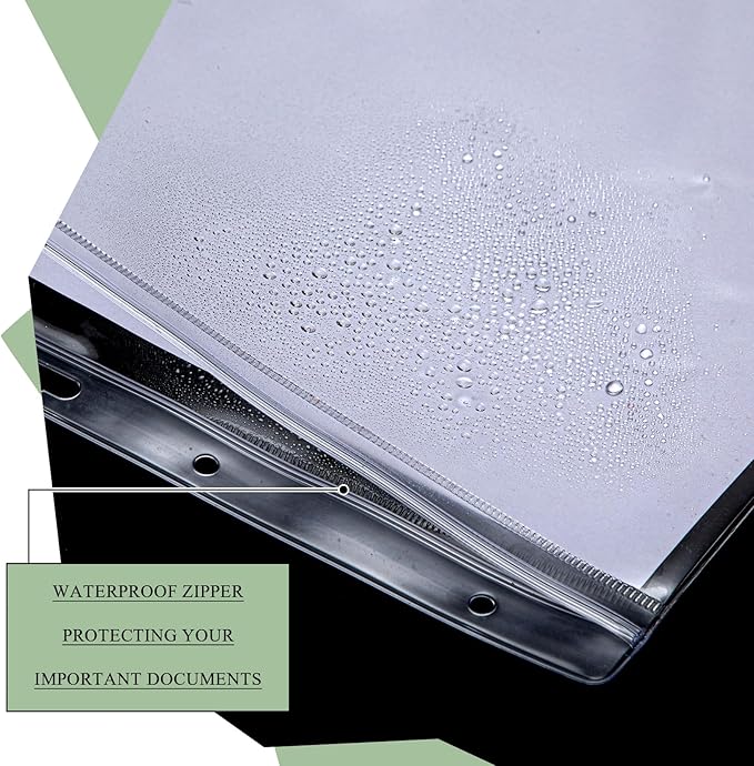 10 Pcs Heavy Duty Sheet Protector 8.5 x 11 Inch Job Ticket Holder Waterproof Resealable Zip Page Wall Sign Holder Clear Dry Erase Document Sleeve Magazine Protector Horizontal(12.4 x 9.8 Inch)