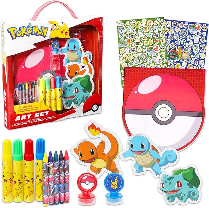 Pokemon Stationery Art Set for Kids - Drawing Bundle with Notebook, Coloring Utensils, Stickers, More | Pokemon Coloring Activities for Boys and Girls