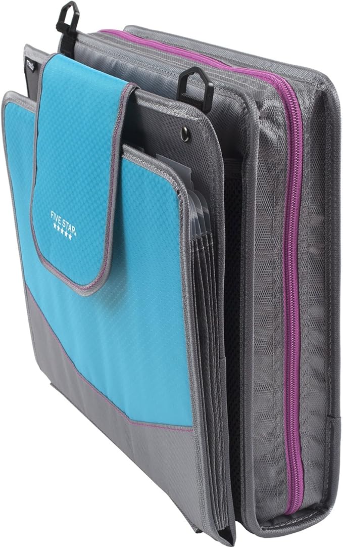 Five Star Sewn Zipper Binder, Fabric, 2 Inch 3 Ring Binder With 4 Inch Capacity, Assorted Colors, Color Selected For You, 1 Count (Pack of 1)