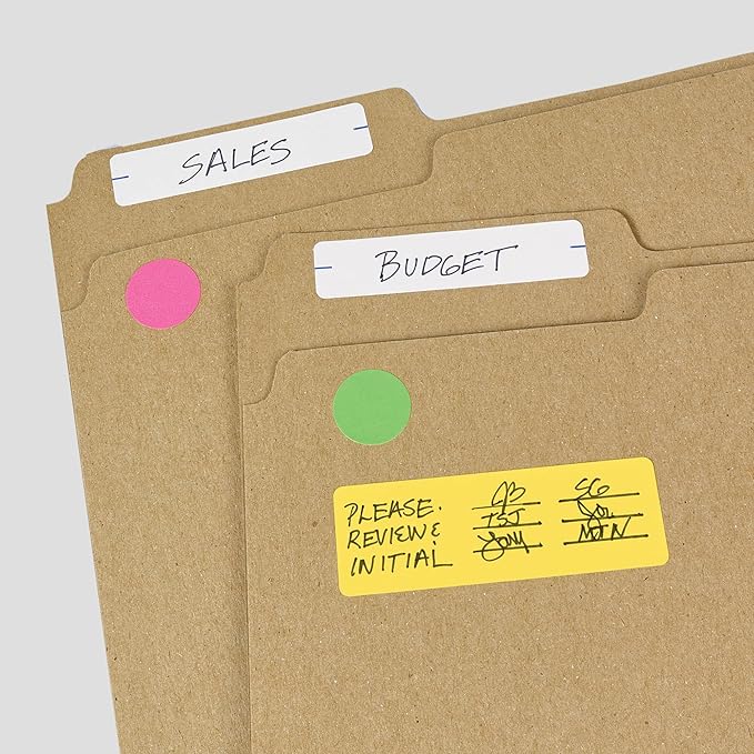 Avery Color-Coding Removable Labels, 1" x 3", Assorted Neon Colors, Non-Printable, 72 Blank Labels Total (6722)