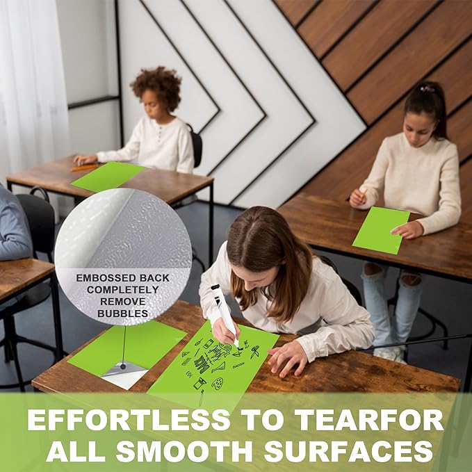 Dry Erase Board Sticker- Whiteboard Stickers-8.3''x11.7'' Removable Dry Erase Sheets- Fridge Dry Erase Paper for Wall/Desk/Refrigerator/Door/Locker/Home/Office/Classroom (Green-2Pcs)