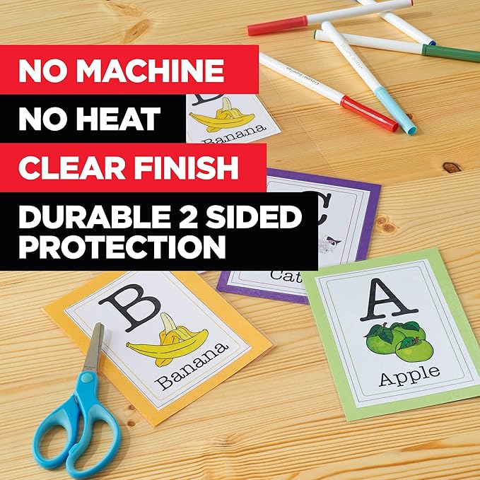 Scotch Self-Sealing Laminating Pouches, 2 in x 3.5 in Business Card Size, Great for Gift Tags, 25-Pack