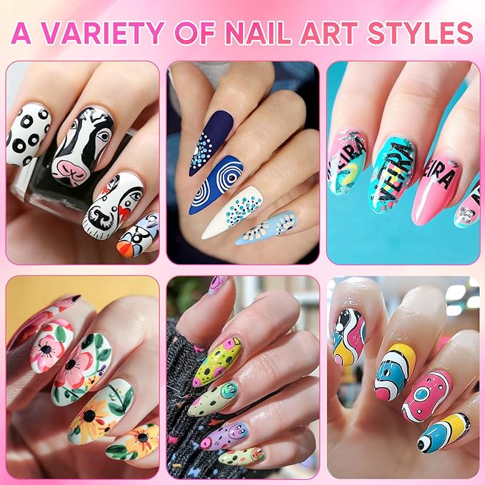 12 Colors Nail Art Pens for Painting Nails Set, Nail Art Markers for Gel Nails, Nail Art Tool for Graffiti Dotting Drawing Painting Point Liner DIY